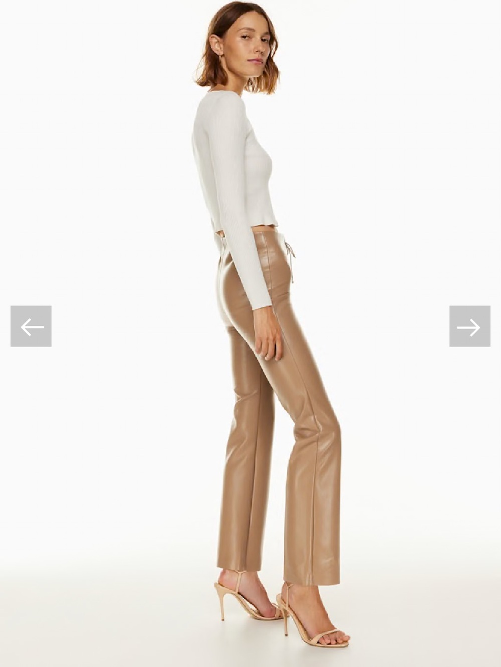 Aritzia Wilfred Elementary Vegan Leather Lace Up Pants | Size 2 Camel
